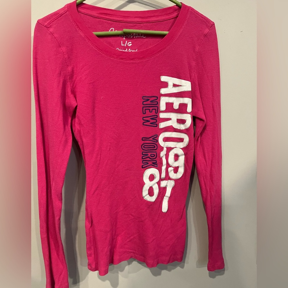 Aeropostale Pink Long Sleeve Shirt